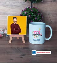 Drama Öğretmeni Fotoğraflı Dekoratif Taş, Kupa Bardak Beyaz Hediye (Model 1)