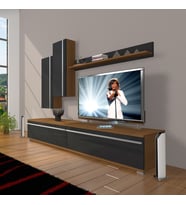 Decoraktiv Eko 7 Mdf Std Tv Ünitesi Tv Sehpası (Siyah - Ceviz)