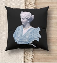 BK Gift Modern Art Tasarımlı Premium Kumaş Siyah Kırlent Yastık, Ev Hediyesi, Ev Dekorasyonu, Dekoratif Hediye (Model 1)