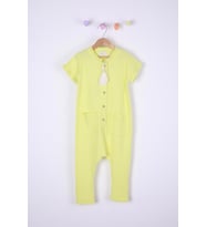 Babyhola Kız Erkek Çocuk Casual Gofre Tulum 1706 (Sarı)