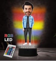 Doğum Günü Hediyesi,Sevgiliye Hediye, Kişiye Özel Fotoğraflı En Yakışıklı Erkek Karikatür 3D Led Lamba (RGB)