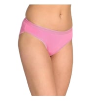 6 Adet Tutku Elastan Düz Bikini (Pembe)