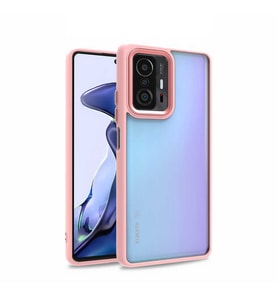 Xiaomi Mi 11T Pro 5G Kılıf Case, Kamera Lens Korumalı Elektroplatin Kaplama Sert PC Koruyucu Colourful Platinum Serisi (Rose)