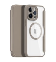 Dux Ducis iPhone 14 Pro 6.1 Kılıf Skin X Pro Series MagSafe Kapaklı Kılıf Folio Case (Bej)