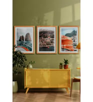 Çerçeveli Tablo  Dekorasyon  Ev Dekoru Modern Sanat Sahil Baskısı İtalya Duvar Sanatı  Plaj Tatil ÖZC-453 (Natural)