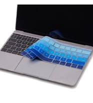 MacBook Pro Klavye Koruyucu 13inc A1708 12inc A1534 İngilizce Türkçe Baskı Ombre (Lacivert-Mavi)