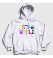 Presmono Unisex Gri Astroworld V2 Travis Scott Kapüşonlu Sweatshirt 44215tt (Beyaz)