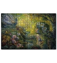 Cakapuzzle Orman Kız ve Bebek Ejderha Mistik Tablo  Puzzle Yapboz MDF (Ahşap) (255 Parça)
