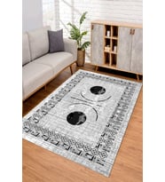 Dijital Kaymaz Taban Yıkanabilir Renkli Salon Halısı Mutfak Halısı Yolluk ND-SD-1067 (Gri)