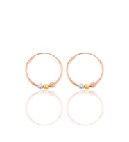 Söğütlü Silver Gümüş  18 mm renkli doricalı halka küpe (Rose)
