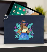 BK Gİft Yaz Temalı-3 Tablet Çantası 30x21cm(12 Renk Seçeneği), Ipad Çantası, Baskılı Tablet Kılıfı (Lacivert)