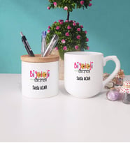 Biyoloji Öğretmeni Kupa Bardak Lacivert ve Kalemlik (Model 9)