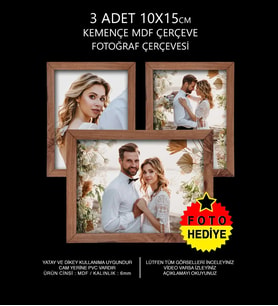 3 Adet 10x15 Çerçeve - Mdf Çerçeve - Fotoğraf Çerçevesi (Kahverengi)