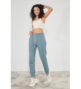 Twenty3 Kadın Basic 3 İplik Şardonlu Paçası Lastikli Kalın Jogger Eşofman Altı (Mint)