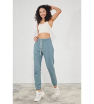 Twenty3 Kadın Basic 3 İplik Şardonlu Paçası Lastikli Kalın Jogger Eşofman Altı (Mint)