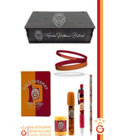 Galatasaray Orijinal Lisanslı Kalem Bileklik Bloknot Kalemtraş Silgi Hediyelik Set (Kırmızı)
