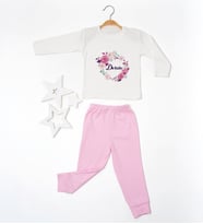 Pia Baby GL2004 İsme Özel Çocuk Pijama Takımı 1-8 Yaş (Pembe)