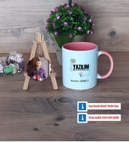 Yazılım Mühendisi Kupa Bardak Beyaz ve Fotoğraflı Ahşap Anahtarlık Hediye (Model 6)