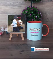 Anneye Hediye Fotoğraflı Dekoratif Taş, Kupa Bardak Beyaz Hediye (Model 13)