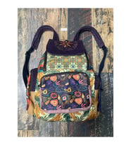 Patchwork Tasarım Etnik Otantik Sırt Çantası Günlük Seyahat Kullanım (Yeşil-Beyaz)