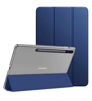 Samsung Galaxy Tab S7 T870 T875 T877 Kılıf PU Deri Smart Standlı Case (Lacivert)