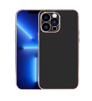 Uyumlu Model Apple iPhone 13 Pro Max Kılıf A+ Goldy Tarz Kapak (Siyah)