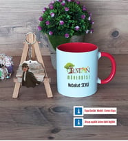 Orman Mühendisi Kupa Bardak Beyaz ve Fotoğraflı Ahşap Anahtarlık Hediye (Model 2)
