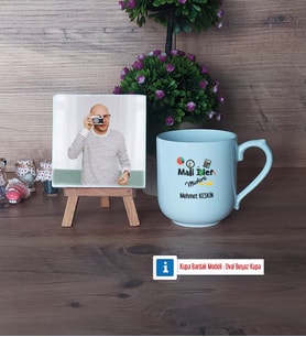 Mali İşler Müdürü Fotoğraflı Dekoratif Taş, Kupa Bardak Beyaz Hediye (Model 5)