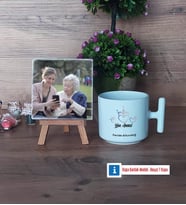 Yılın Annesi Fotoğraflı Dekoratif Taş, Kupa Bardak Beyaz Hediye (Model 12)