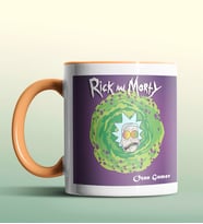 Kişiye Özel Rick and Morty Rick 3 Beyaz Renk Kupa (Turuncu)