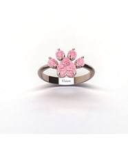 Kedi Patisi Yüzük Pembe Taşlı (Rose)