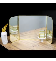 Makyaj Aynası  Masaüstü  Büyük  100x45 cm  Pirinç & Gold, Bakır, Siyah, Gümüş (Antrasit)