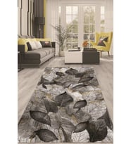 Dijital Kaymaz Taban Yıkanabilir Modern Renkli Salon Halısı Mutfak Halısı Yolluk ND-HT-1384 (Gri)