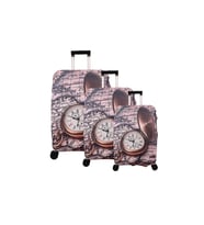 Bagacar Relax Büyük Orta Kabin Boy için 3 lü Valiz Kılıfı (KAHVE-VIZON)