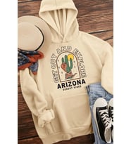 Unisex Arizona Baskılı Sweatshirt (Bej)