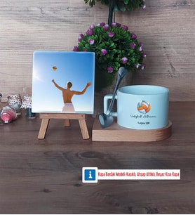 Voleybol Antrenörü Fotoğraflı Dekoratif Taş, Kupa Bardak Beyaz Hediye (Model 8)