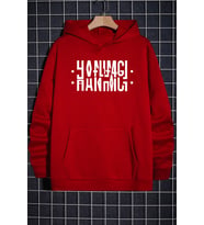 Hanımcı Yazılı Katlamalı Sweatshirt (Kırmızı)