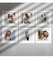 6 adet 15x15 Kare Çerçeve Fotoğraf Hediyeli (Beyaz)