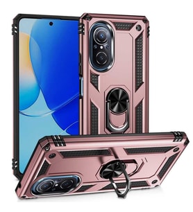 Huawei Nova 9 SE Kılıf Zore Vega Yüzüklü Standlı Zırh Kılıf (Rose)