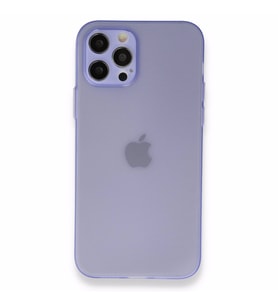 Uyumlu Model Apple iPhone 12 Pro Kılıf 0.3mm Ultra İnce Hayalet Yumuşak Kapak (Lila)