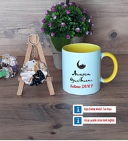 Arapça Öğretmeni Kupa Bardak Beyaz ve Fotoğraflı Ahşap Anahtarlık Hediye Öğretmenler Günü Hediyesi (Model 7)