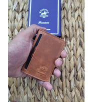 Westpolo İsme Özel 1026 Hakiki Deri Unısex Kartlık (Taba)