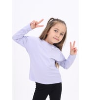 Toontoy Kız Çocuk Baskılı Tişört (Mavi)