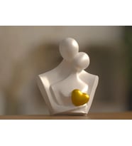 Sevgili Aşk Kalpli Masa Üzeri dekor dekoratif heykel hediyelik biblo 12 x 6 x 10 cm (Altın)