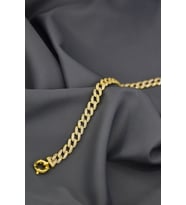 Papatya Silver 925 Ayar Gümüş Zirkon Taşlı Gurmet Zincir Bileklik (Gold)