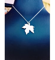 ÇINAR YAPRAĞI GÜMÜŞ KOLYE (Sarı)