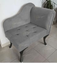 Yeni Model Ters Kol Tekli Köşe Koltuğu Josefin Bench Siyah Ayak (Gri)
