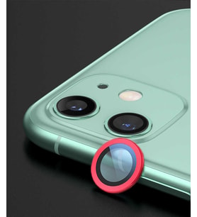 Apple iPhone 12 CL-01 Lüx ​​​​Kamera Lens Koruyucu (Kırmızı)