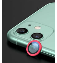 Apple iPhone 12 CL-01 Lüx ​​​​Kamera Lens Koruyucu (Kırmızı)