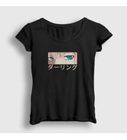 Presmono Kadın Beyaz Zero Two Anime Darling In The Franxx T-Shirt 355117tt (Siyah)